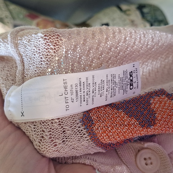 ASOS design knit relaxed camp collar polo button front shirt size Large - Picture 6 of 7